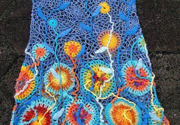 How to knit a skirt with a crocket