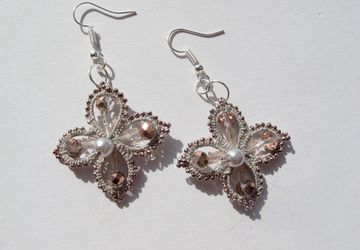 Rose gold wedding earrings