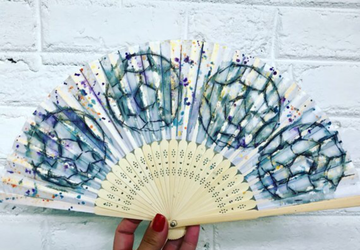 Soccer Fan Hand Painted Hand Fan
