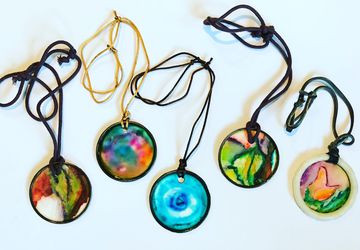 Watercolor Necklaces - Hand Painted, Hand Made