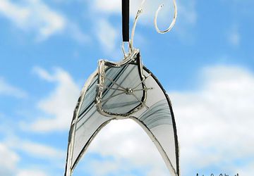 Cat stained glass cat suncatcher is  LUNA