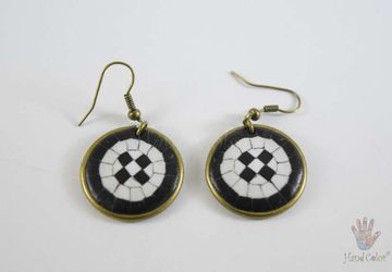 Portuguese Cobblestone Round Earrings - BCDC-7-28