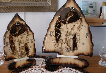 Hand Wood Burned Quartz Clock