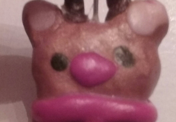 Cute small christmas reindeer polymer clay charm