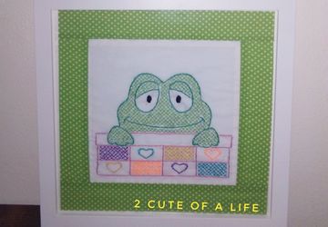 Frog needlepoint art decor