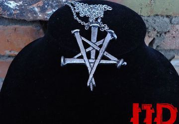 Nails Pentagram - Nails Necklace - Satanic Pentagram - Pentagram Necklace - Lucifer Pentagram - Nails Pentagram Pendant - Nails