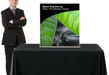 Level Up Your Trade Show Booth With The Space Supreme 33 Tabletop Banner