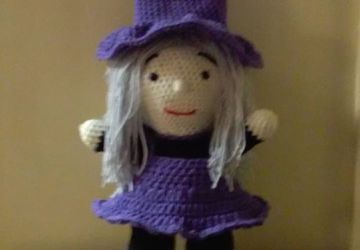 Doll Crocheted Witch Handmade Halloween#Gift Plush Amigurumi