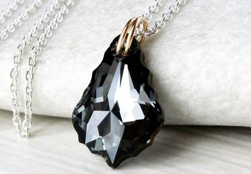 Black swarovski necklace Crystal Jewelry