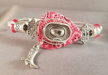 Guitar Pick and Guitar String Bracelet "Country Music"