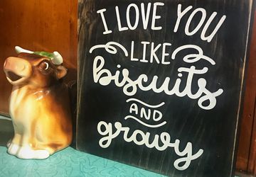 I love you like biscuits and gravy | biscuits and gravy sign | southern sign | Country Kitchen Decor