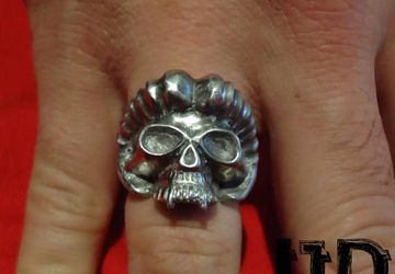 Silver Demon Skull Ring - Goat Head Ring Satan - Demon Ring - Silver Vampire Ring - Black Metal Ring - Black Metal Jewelry - Gothic Jewelry