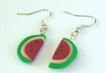 Polymer Clay Watermelon Earrings
