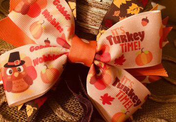 Headband Bow for 0-12 Months. Perfect for Thanksgiving Celebrations. Free Shipping