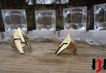 Golden Spartan Ring - Helmet Ring - Spartan Jewelry - Helmet Ring - Golden Warrior Ring - Medieval Jewelry - Silver Helmet Ring