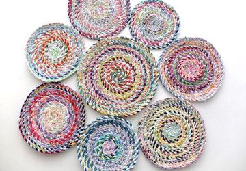 HANDMADE RUG OUT OF PATCHWORK THREAD