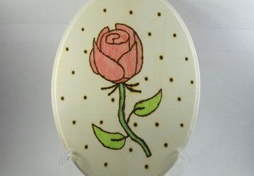 Woodburned Rose