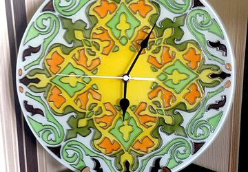 Painting on a wall clock