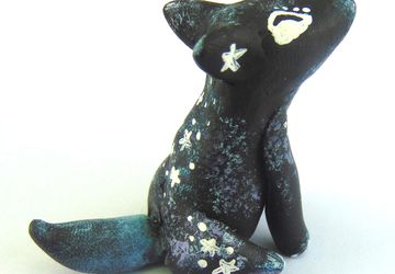 Mini Galaxy Wolf Sculpture