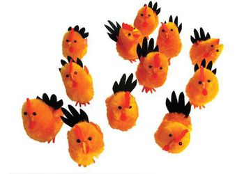 Adorable Little Hens: Fluffy Chicken Party Decorations (Box of 12)