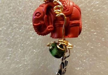 Elephant crystal gemstone pendant