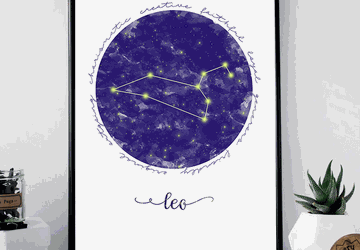 Leo zodiac sign printable wall art