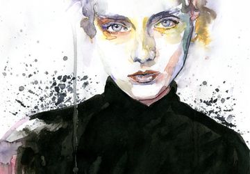 A watercolor painting "Sadness"