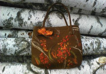 A milled woolen handbag