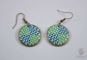 Portuguese Ceramic Tiles Round Earrings - BCDA-2-61