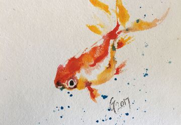 gold fish watercolor