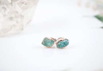 Blue Apatite Stud Earrings