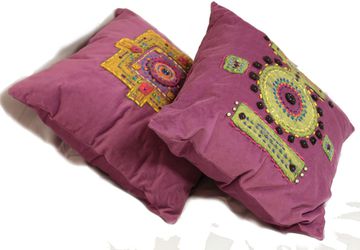 A boho-style pillow