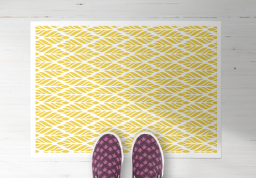 Yellow Leafs, PVC Carpet, Home Decor, Area Rug, Floor Rug, Linoleum Rug, Kitchen Rug, Colorful Rugs, New Home Gift, Home Design, Vinyl Rug