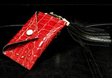 Keychain Wallet, Key fob Wallet, Small Vegan Wallet, Red Card Holder, Keychain Pouch, Business Card Holder, Wallet Keyfob