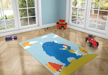 Monster Love, PVC Carpet print, kids Room Decor ,Boys Carpets, Boys Nursery Art, Gift for Boys, Art for Boys Room, Monster illustration
