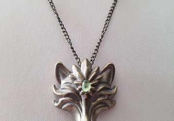 Fox Necklace/Fox Jewelry/Wolf Necklace/Bronze Fox Necklace/Cute Fox/Kawaii Necklace/Animal Necklace/Fox Charm/Pendant