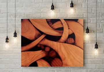 ORIGINAL Wooden Abstract fantasy art marquetry handmade home decor woodworking gift, present, by Andulino