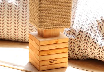 Wood Bedside Lamp, Handmade