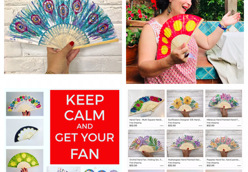 Hand Painted Hand Fans - Choose One from a Great Variety of Beautiful Styles - Handfan, Gift for Her, Gift for Mom, Fun and Stylish Accessory