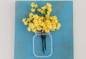 Floral string art, country wall decor, cottage decor, floral decor, housewarming gift