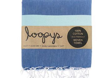 Order Denim Blue / Mint Candy Stripe Turkish Towel | Loopys