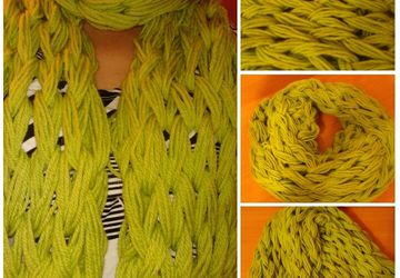 Scarf knitted by hand