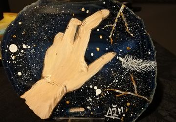 Agate Stone hand painted,gift,Geschenk Achatstein
