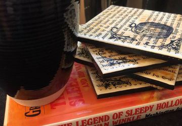 The Legend of Sleepy Hollow  |  Upcycled Book Page Coasters