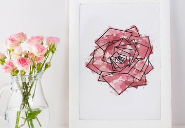 Red rose print, rose print