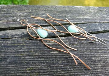 Blue Amazonite Mixed Media Earrings