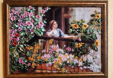 A picture "A girl at the balcony"