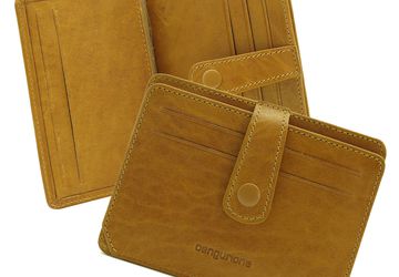 Leather handmade cardholder Cangurione 3318-014 Melisa Yellow