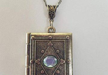 Book Locket Necklace/Locket Necklace/Fairytale Necklace/Neverending Story Book Pendant/Unique Necklace/Once Upon a Time