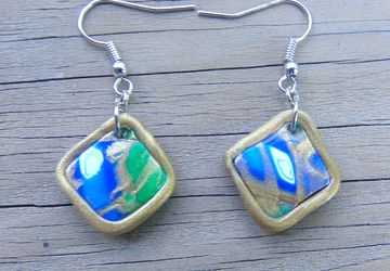 Artsy Pattern Polymer Clay Dangle Earrings